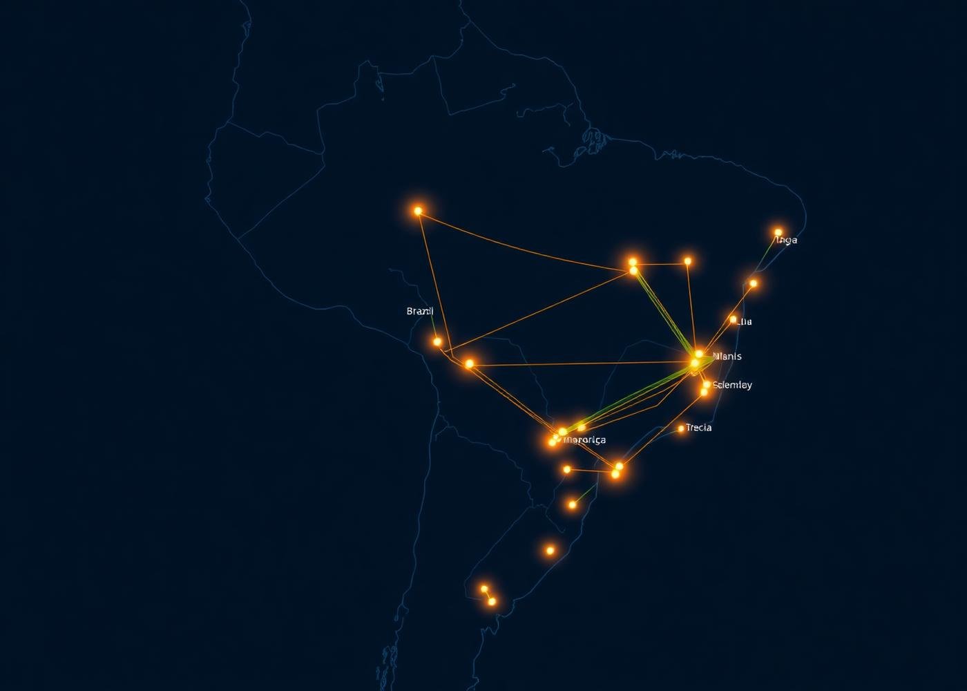 Mapa de cobertura da Prime Transporte de Veículos no Brasil e Mercosul